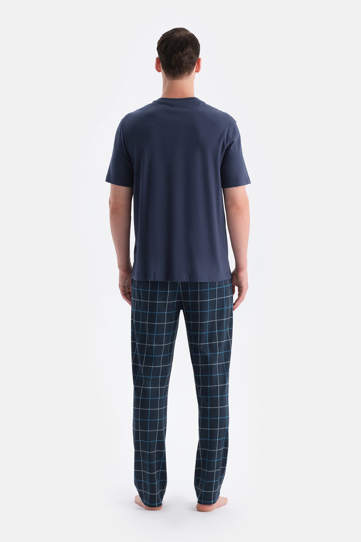 Lacivert Pat ve Cep Detaylı Üçlü Takım