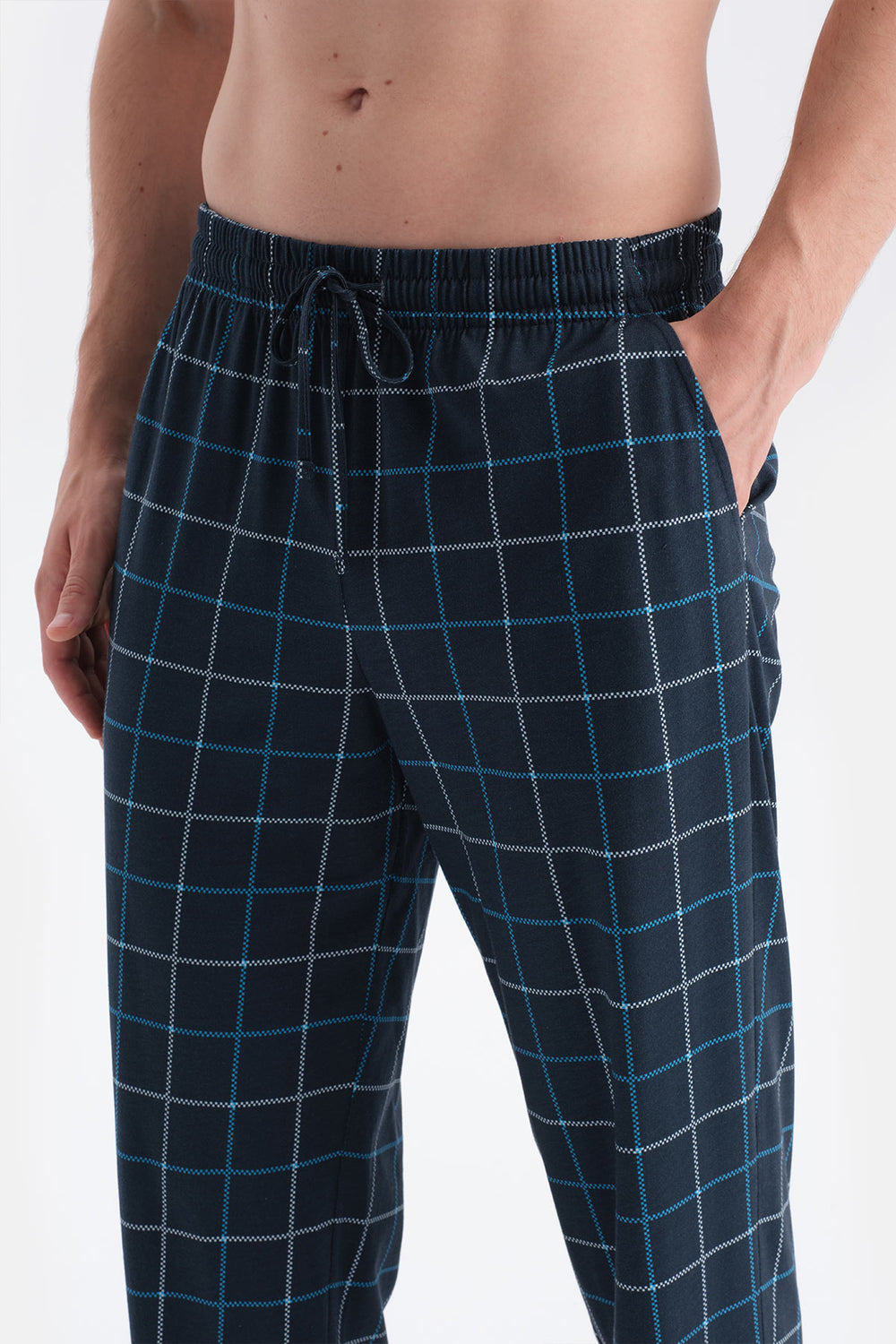 Lacivert Pat ve Cep Detaylı Üçlü Takım