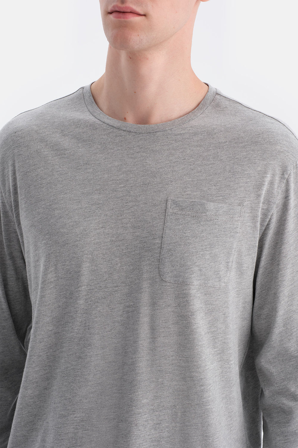 Açık Gri Cepli Tişört Pantolon Takım