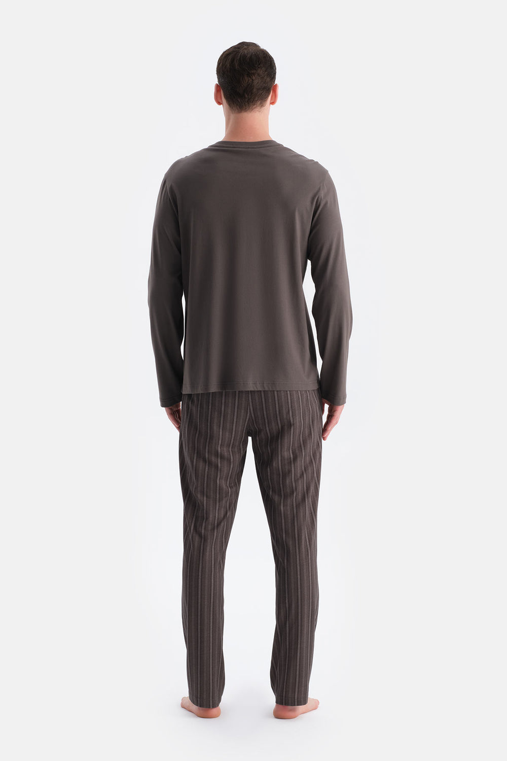 Füme Patlı Cep Detaylı Tişört Pantolon Takım