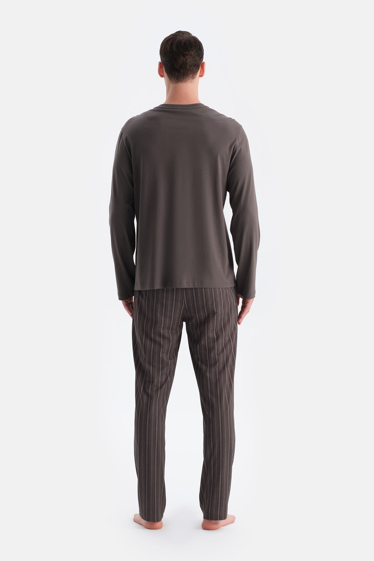 Füme Patlı Cep Detaylı Tişört Pantolon Takım