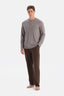 Gri Uzun Kollu Patlı Tişört Pantolon Takım
