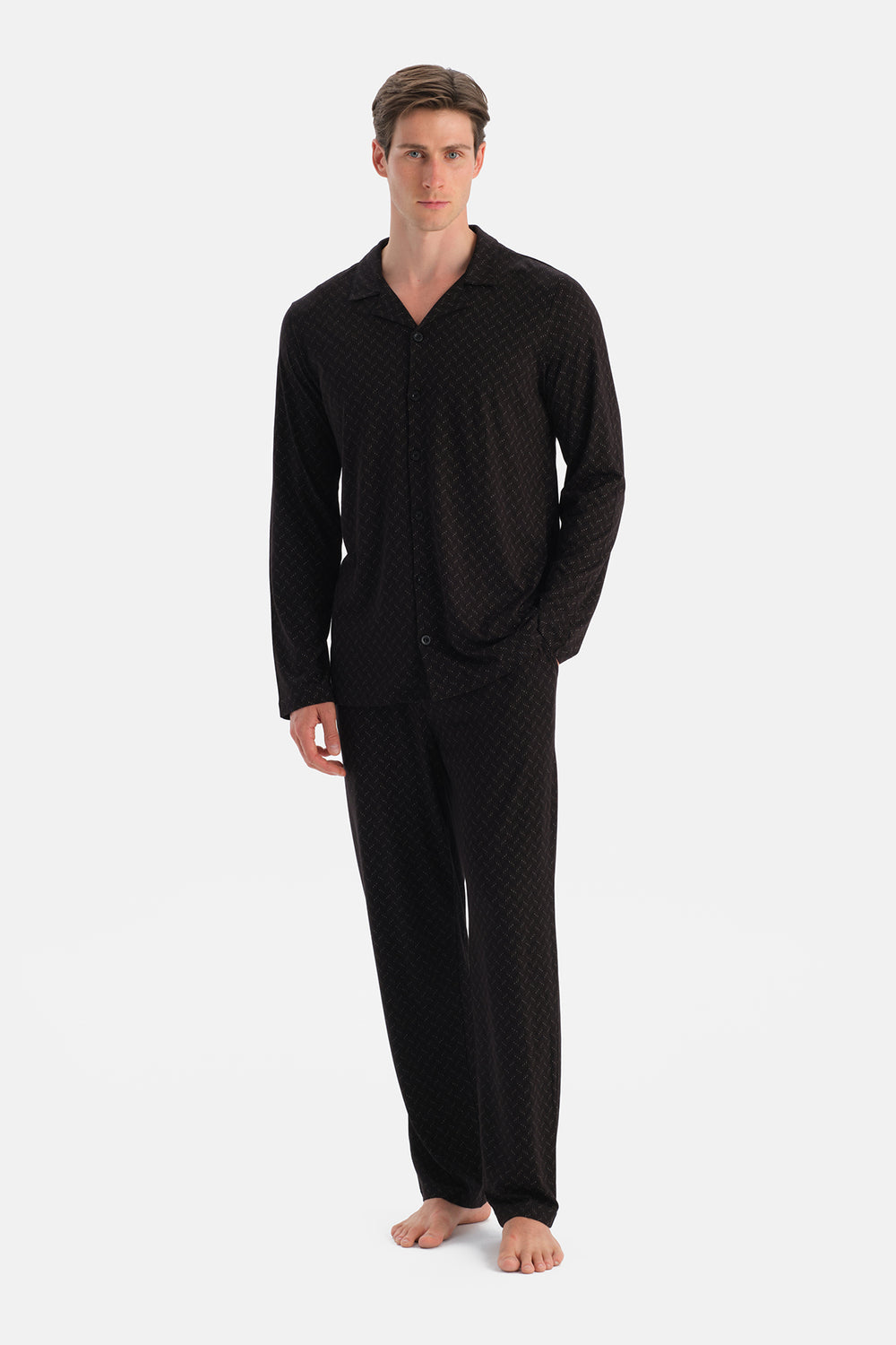 Siyah Uzun Kollu Gömlek Pantolon Takım