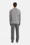 Açık Gri Dikiş Ve Cep Detaylı Tişört Pantolon Takım