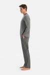 Gri Ribanali Tişört Pantolon Takım