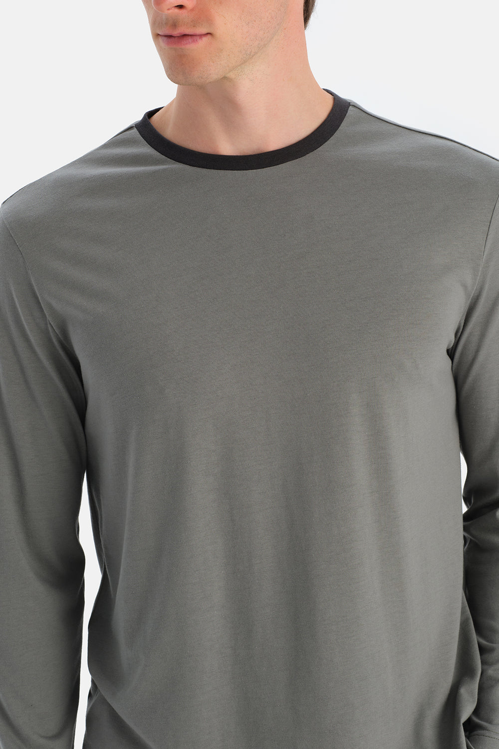 Gri Ribanali Tişört Pantolon Takım