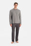 Gri Uzun Kollu Bisiklet Yaka Tişört Pantolon Takım