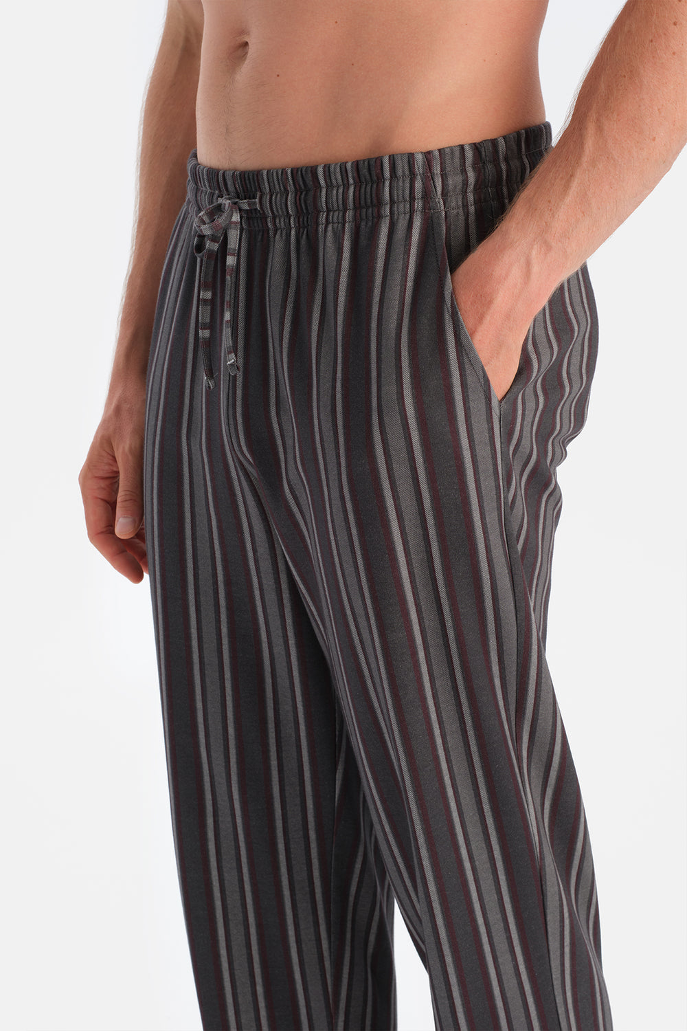 Gri Uzun Kollu Bisiklet Yaka Tişört Pantolon Takım