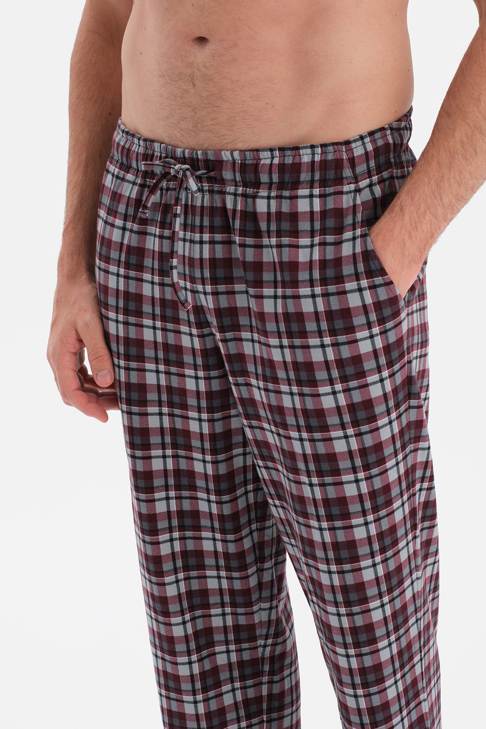 Koyu Gri Uzun Kollu Pat Ve Cep Detaylı Tişört Pantolon Takım