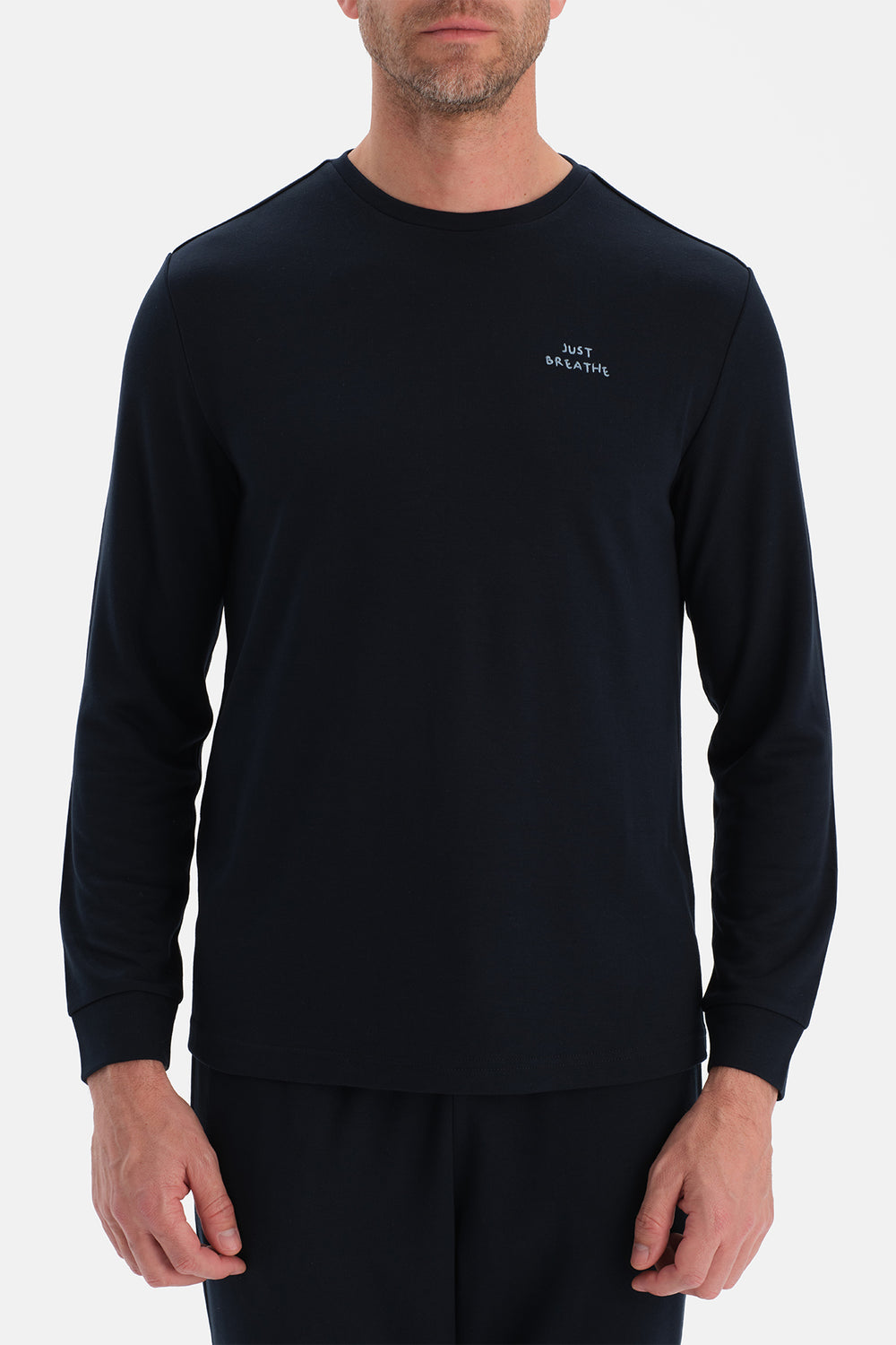 Lacivert Nakış Detaylı Tişört Pantolon Takım