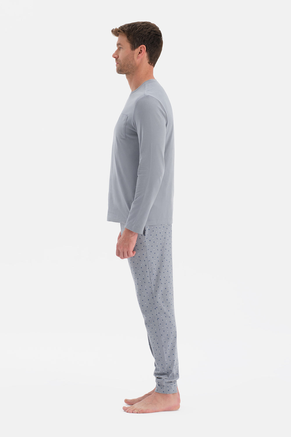 Beyaz Uzun Kollu Tişört Pantolon Takım