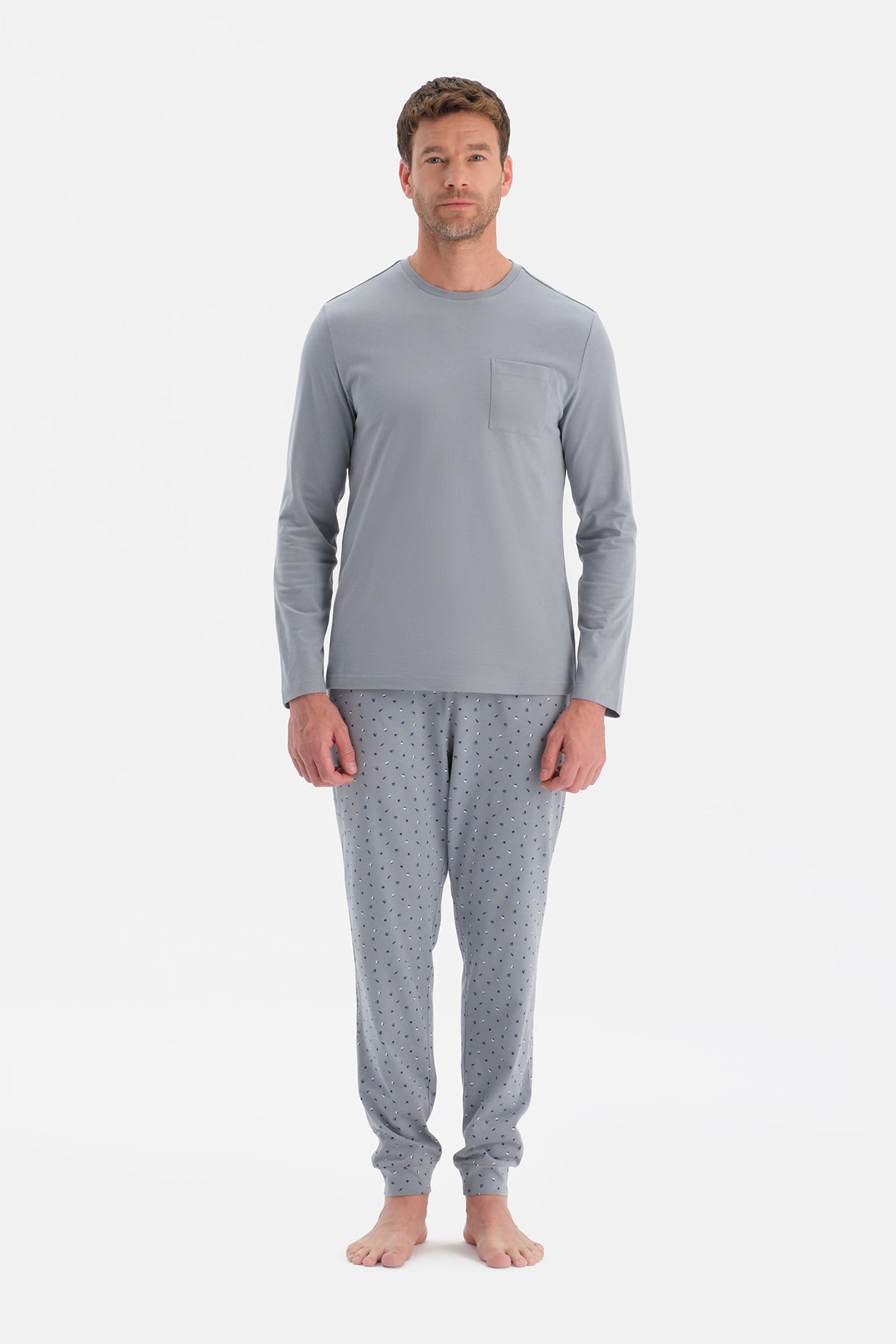 Beyaz Uzun Kollu Tişört Pantolon Takım