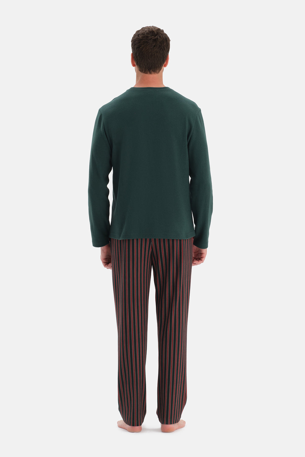 Yeşil Uzun Kollu Cepli Tişört Pantolon Takım