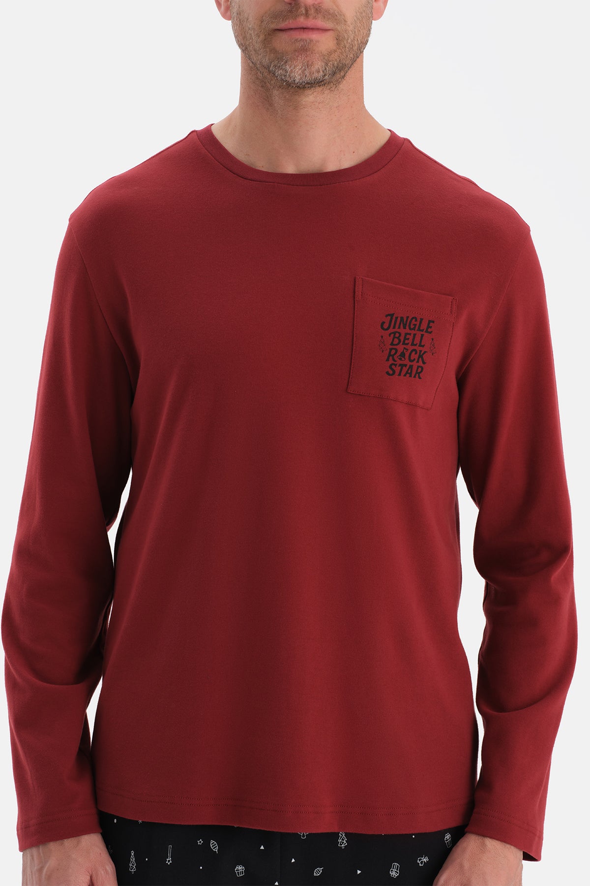 Kırmızı Cep Detaylı Tişört Pantolon Takım