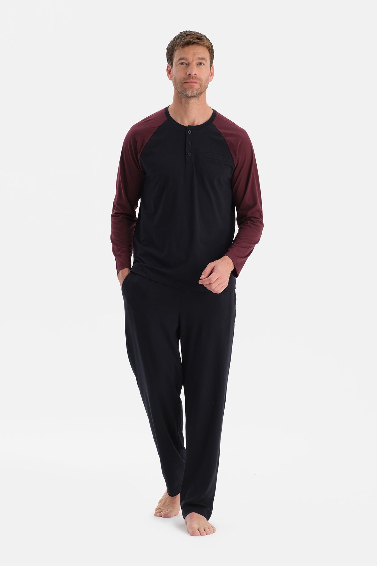 Lacivert Reglan Kollu Tişört Pantolon Takım