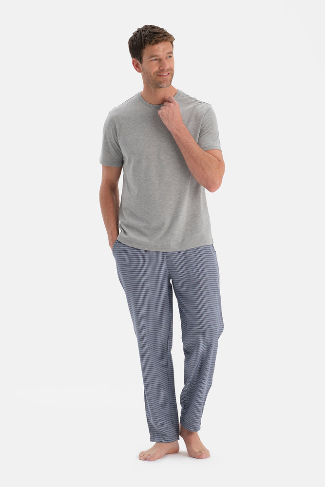 Gri Melanj Kısa Kollu Tişört Pantolon Takım