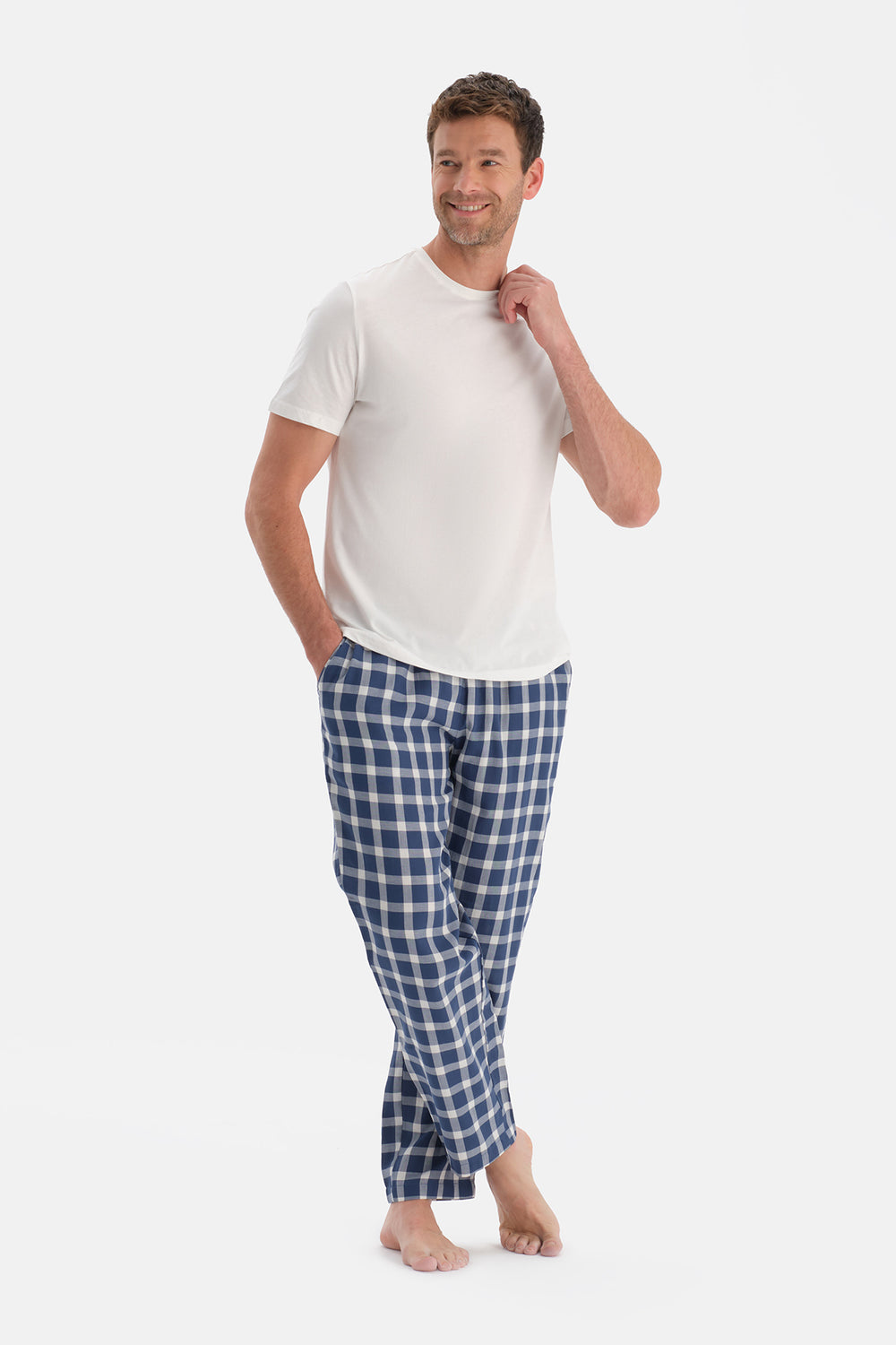 Ekru Kısa Kollu Tişört Pantolon Takım