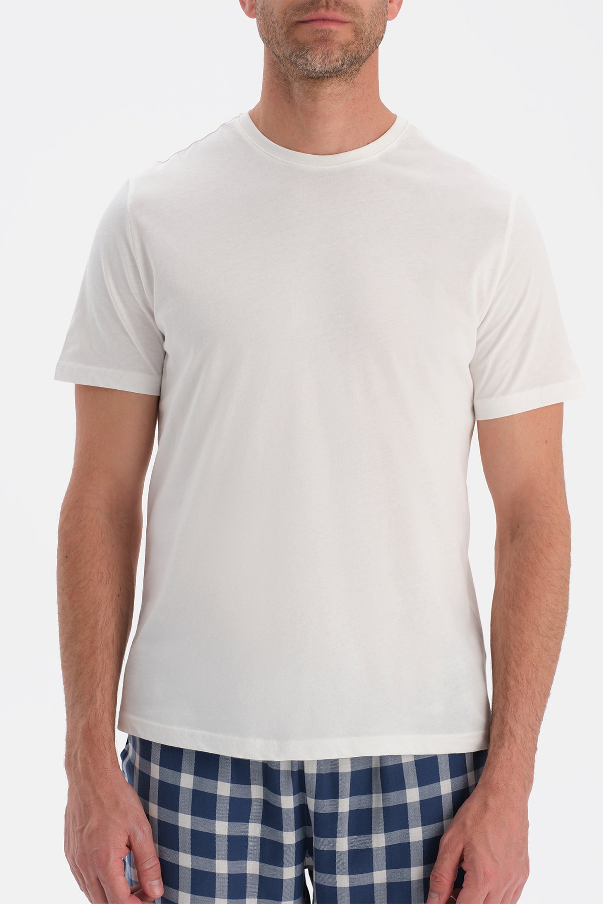 Ekru Kısa Kollu Tişört Pantolon Takım