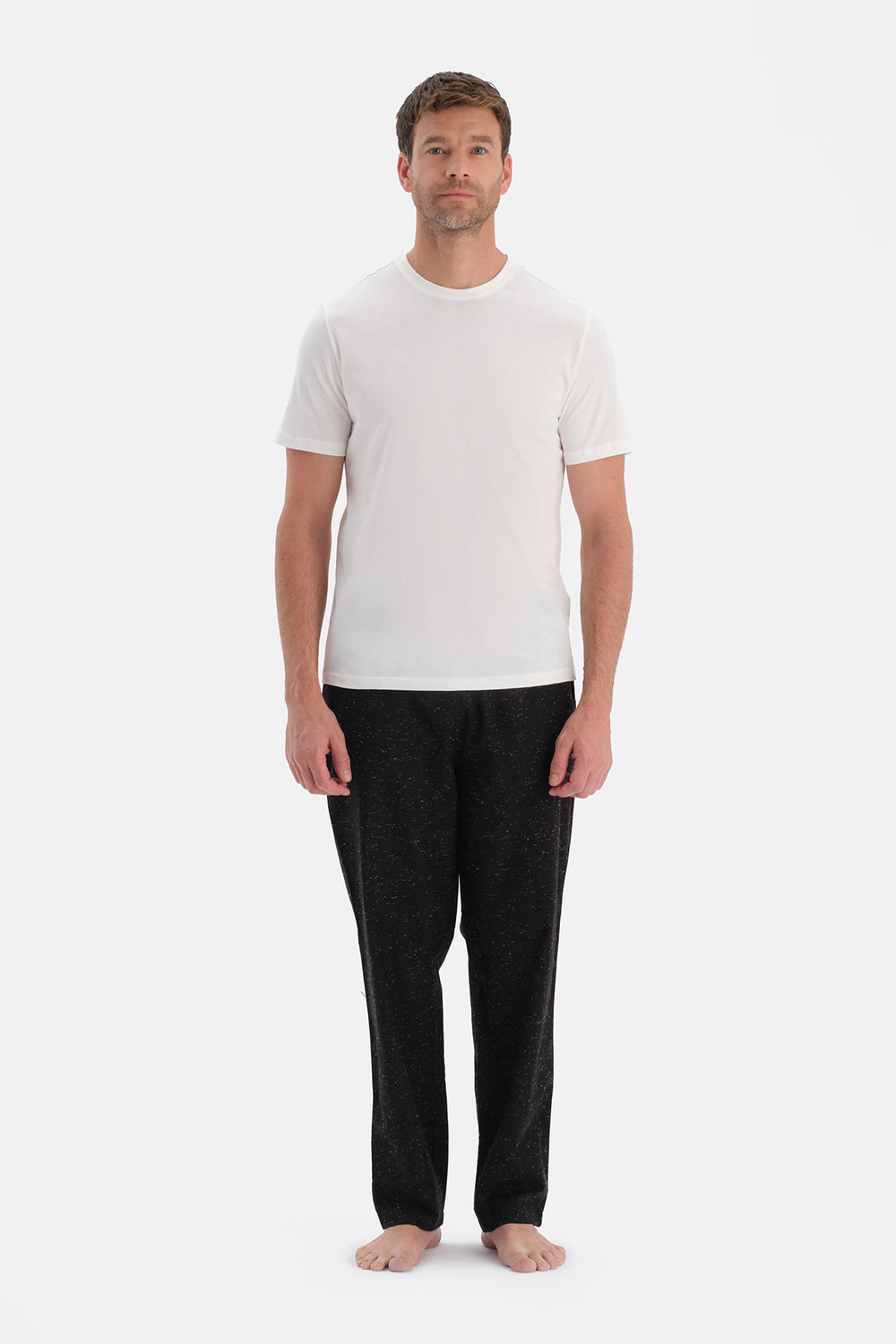 Ekru Kısa Kollu Tişört Pantolon Takım