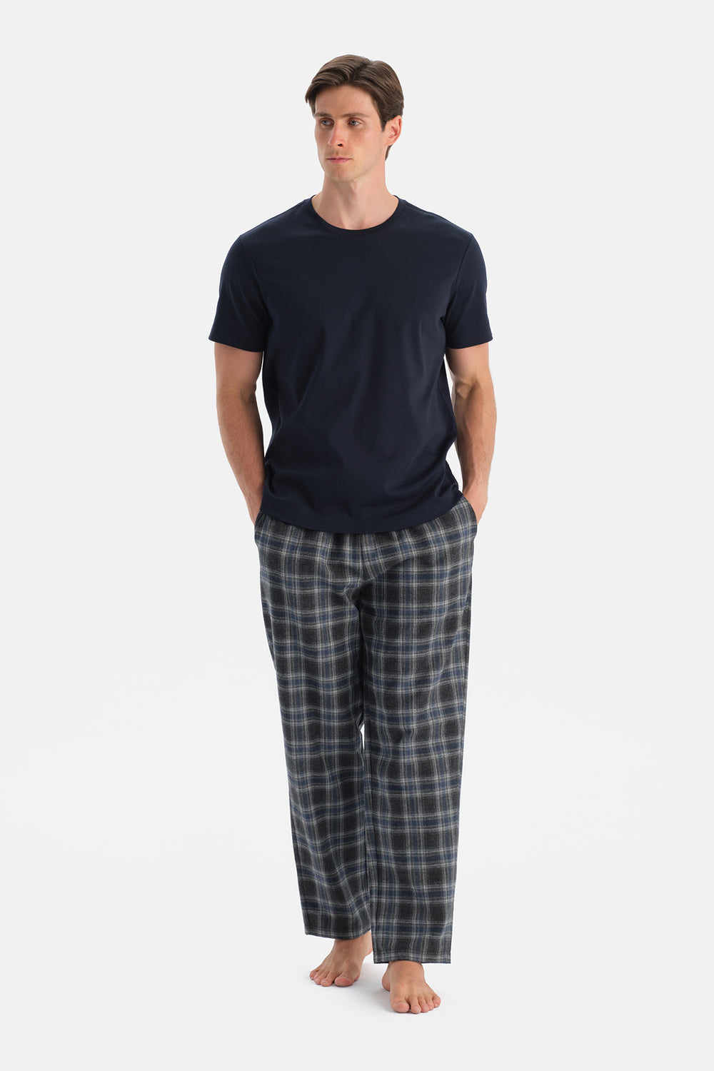 Multicolor Ekoseli Dokuma Pantolon