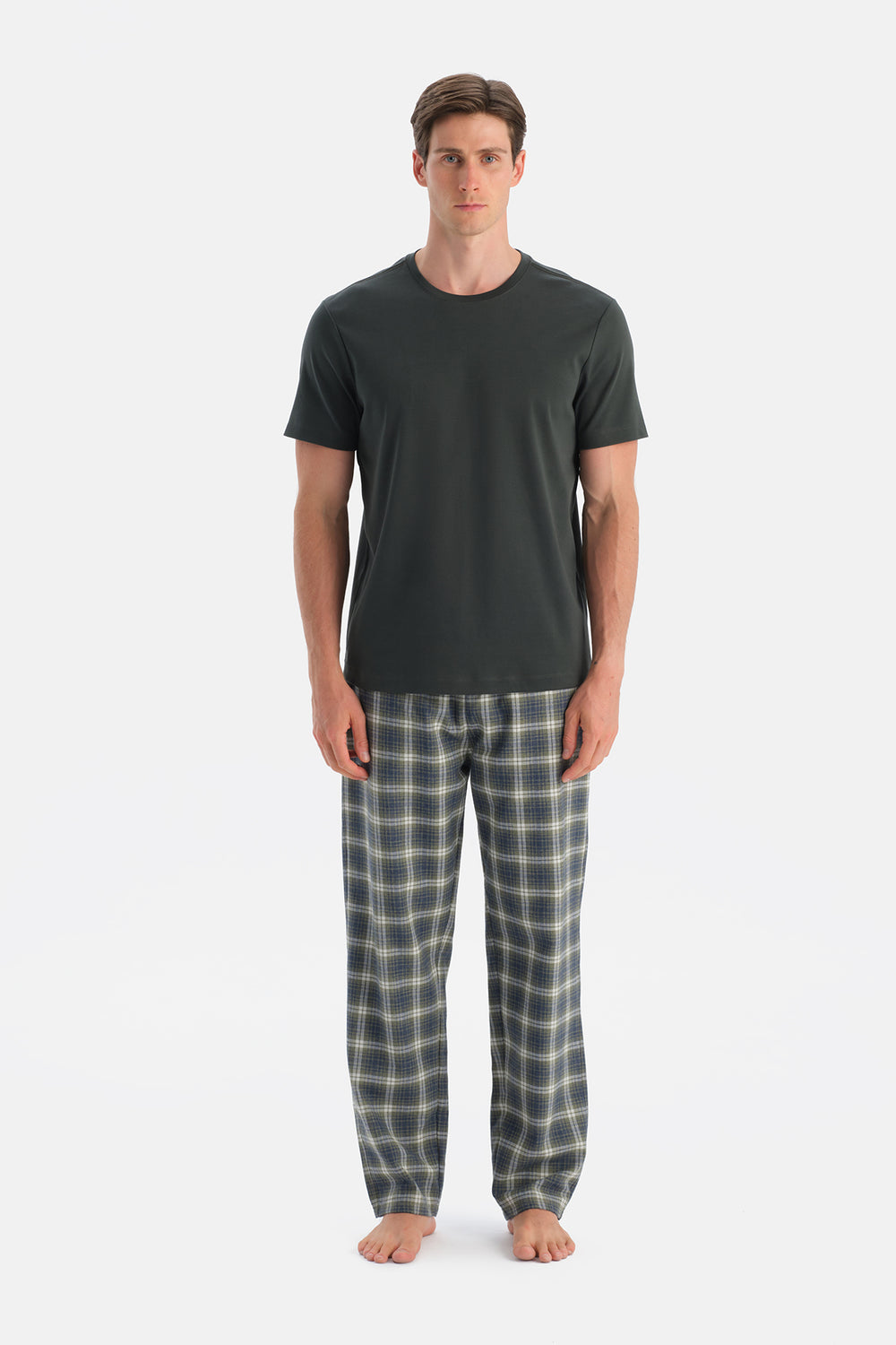 Multicolor Ekoseli Dokuma Pantolon