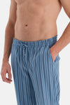 Lacivert Çizgili Dokuma Pantolon