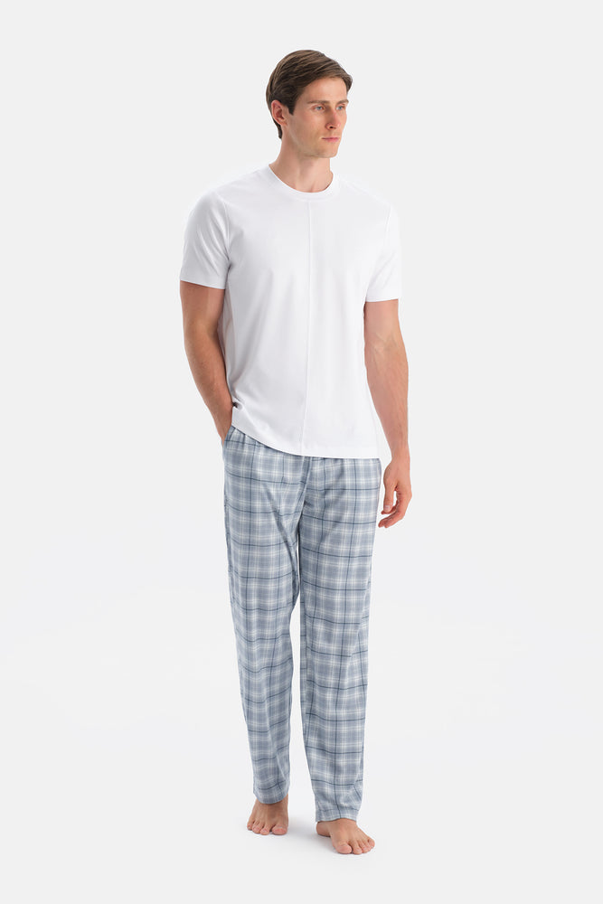 Lacivert-Mavi Penye Modal İkili Örme Pantolon