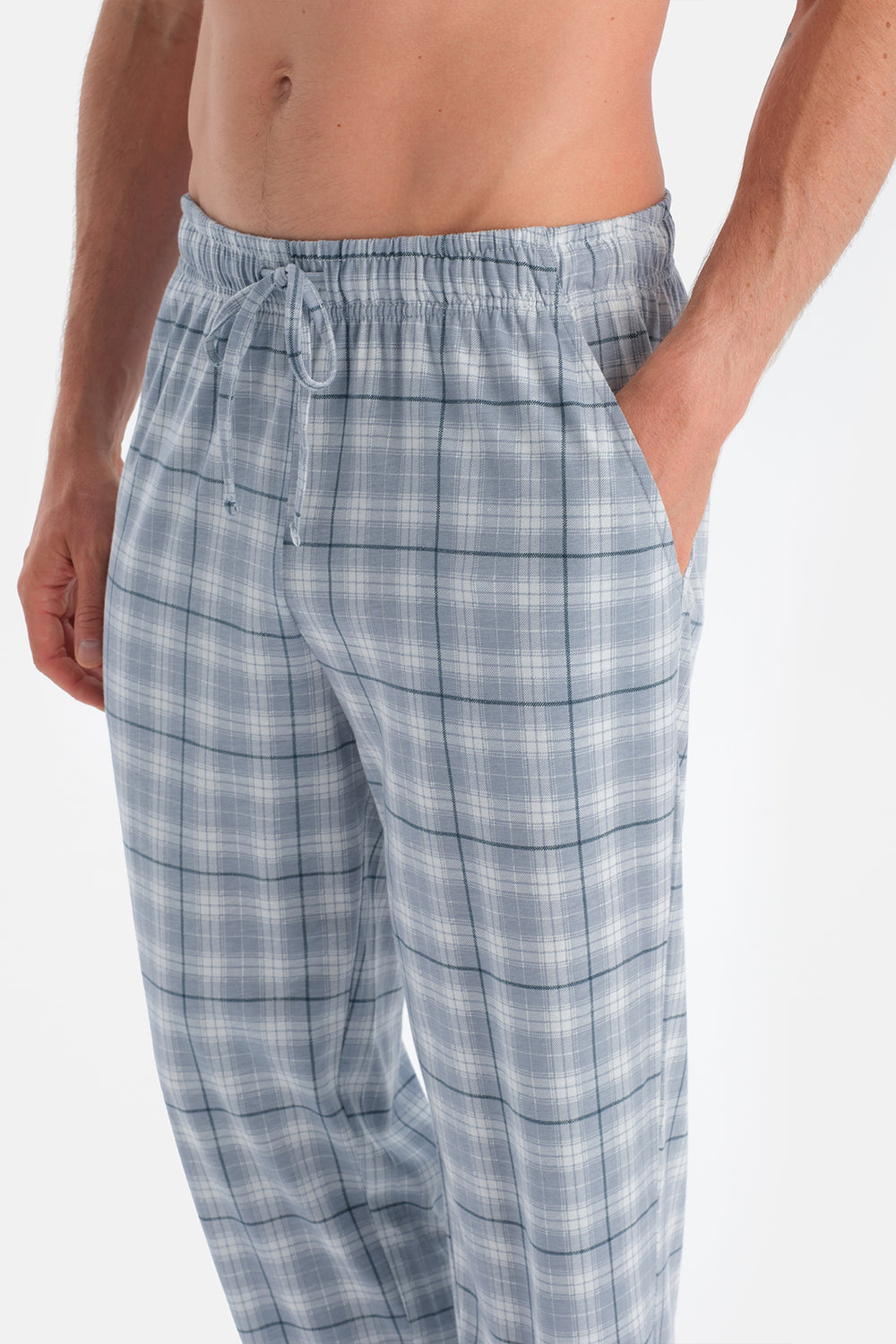 Lacivert-Mavi Penye Modal İkili Örme Pantolon