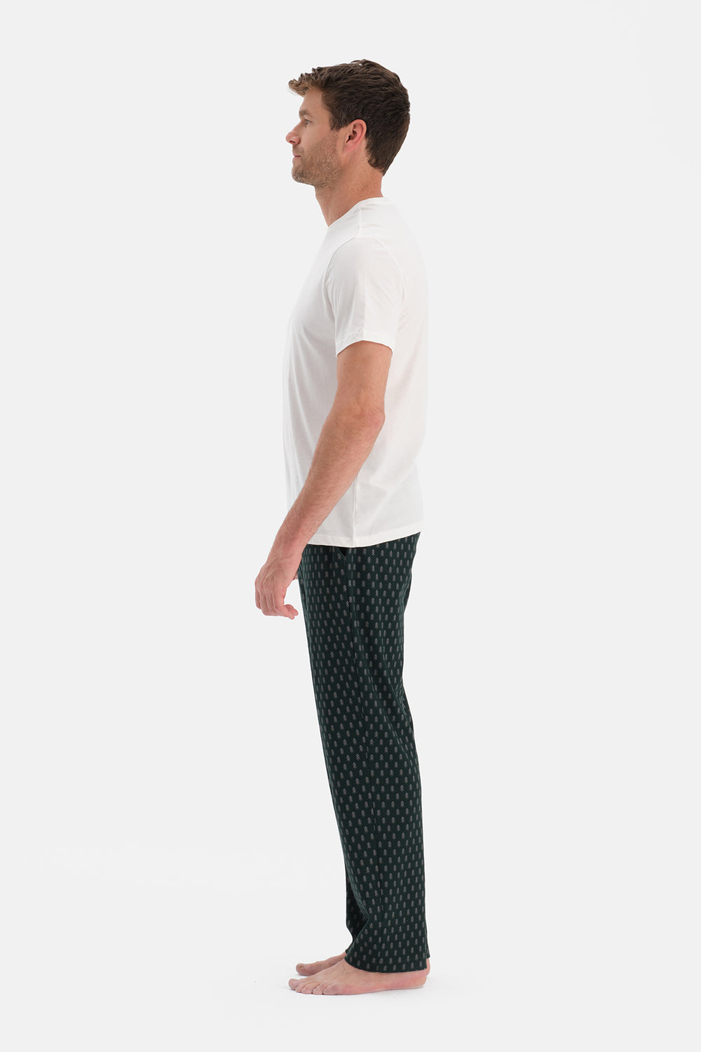 Yeşil Ağaç Baskılı İnterlok Pantolon