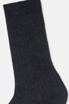 Antrasıt Erkek Yün Karışımlı İnce Rib Çorap