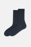 Lacivert Erkek Yün Karışımlı İnce Rib Çorap