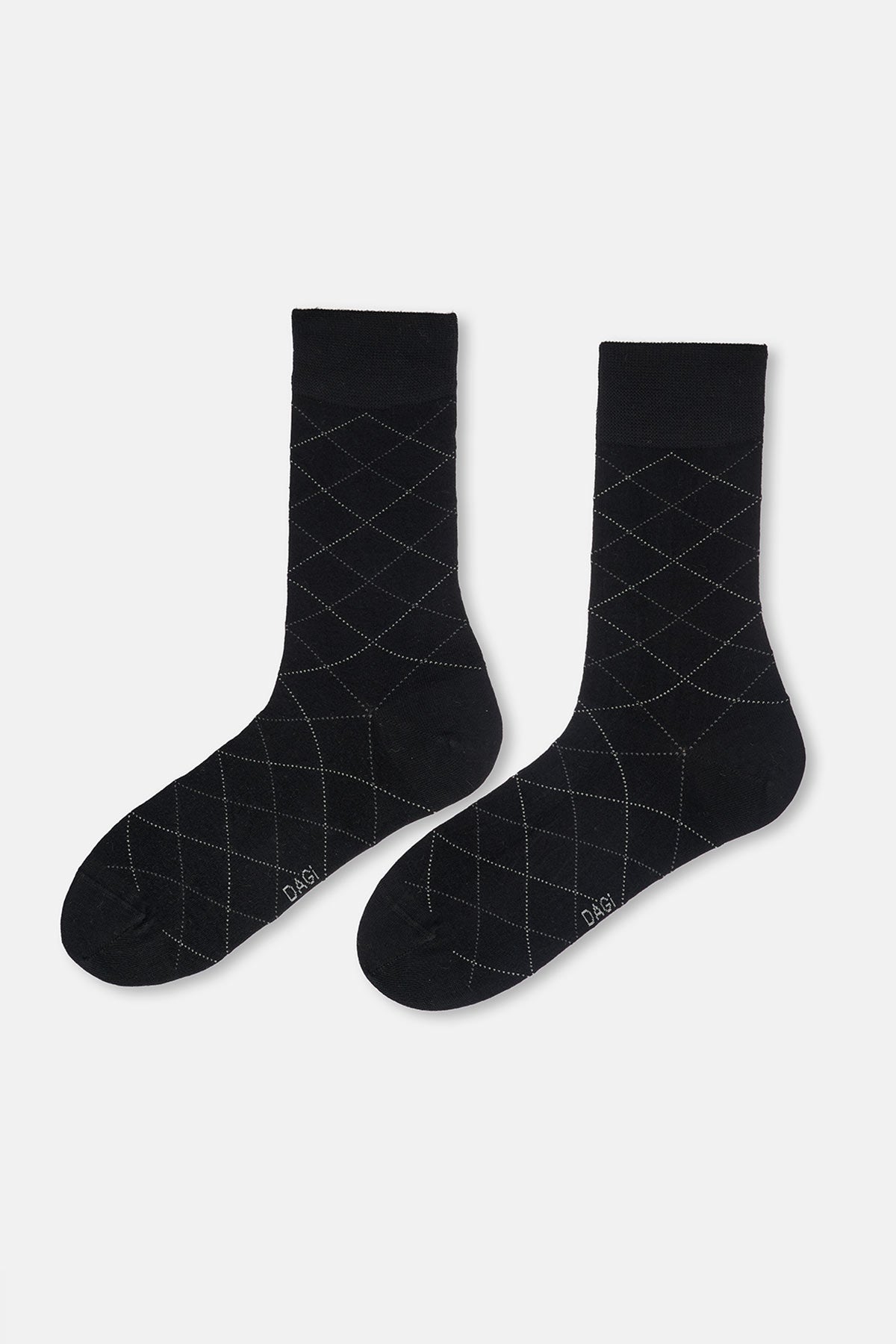 Grimelanj - Siyah Erkek 2'li Baklava Desen Bambu Çorap