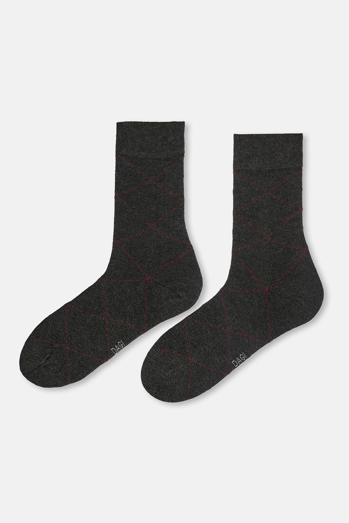 Grimelanj - Siyah Erkek 2'li Baklava Desen Bambu Çorap