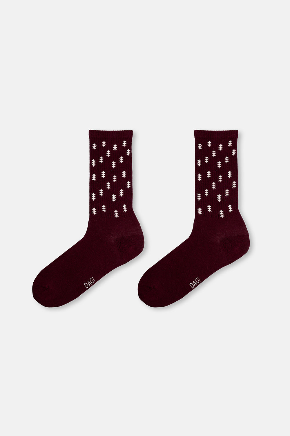 Bordo-Lacivert Erkek 2'li Ağaç Desenli Yılbaşı Çorap