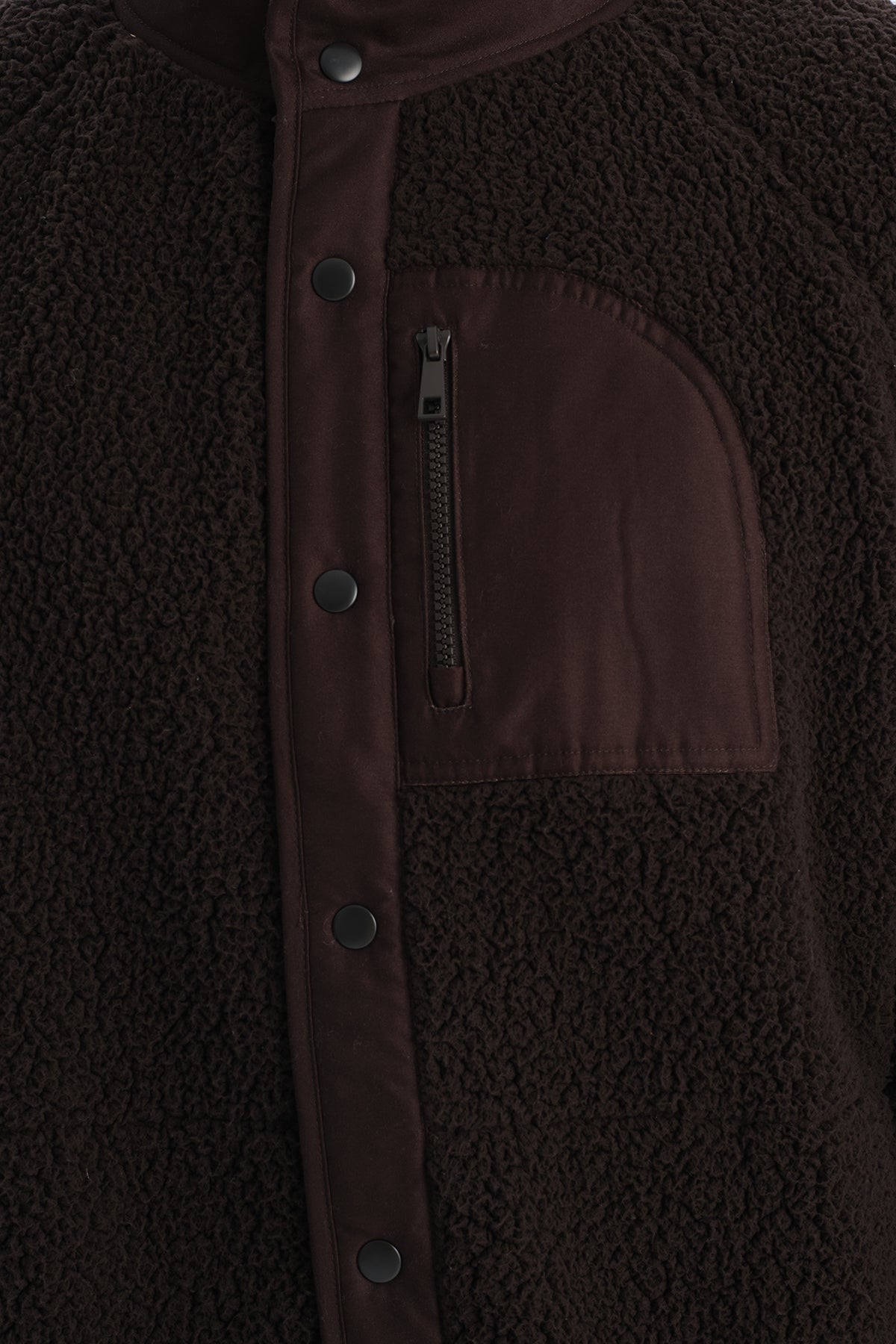 Kahverengi Erkek Önden Fermuarlı Polar Mont