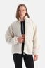 Ekru Kadın Ön Cepli Çıtçıtlı Mont