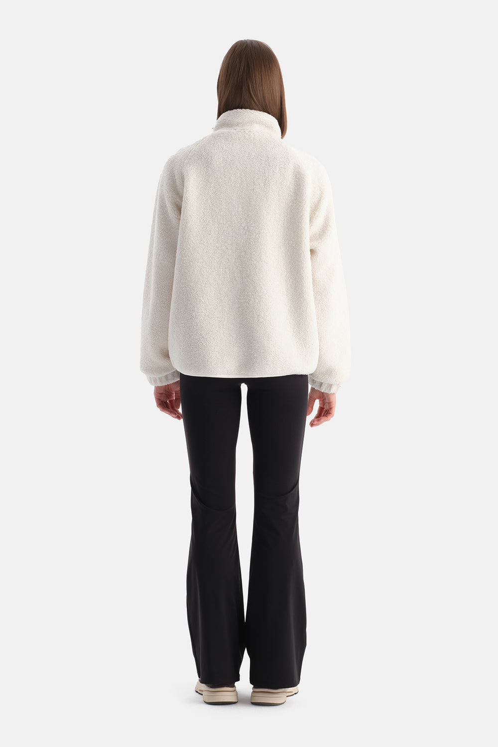 Ekru Kadın Ön Cepli Çıtçıtlı Mont