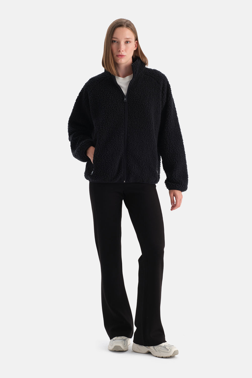 Siyah Kadın Polar Sweatshırt