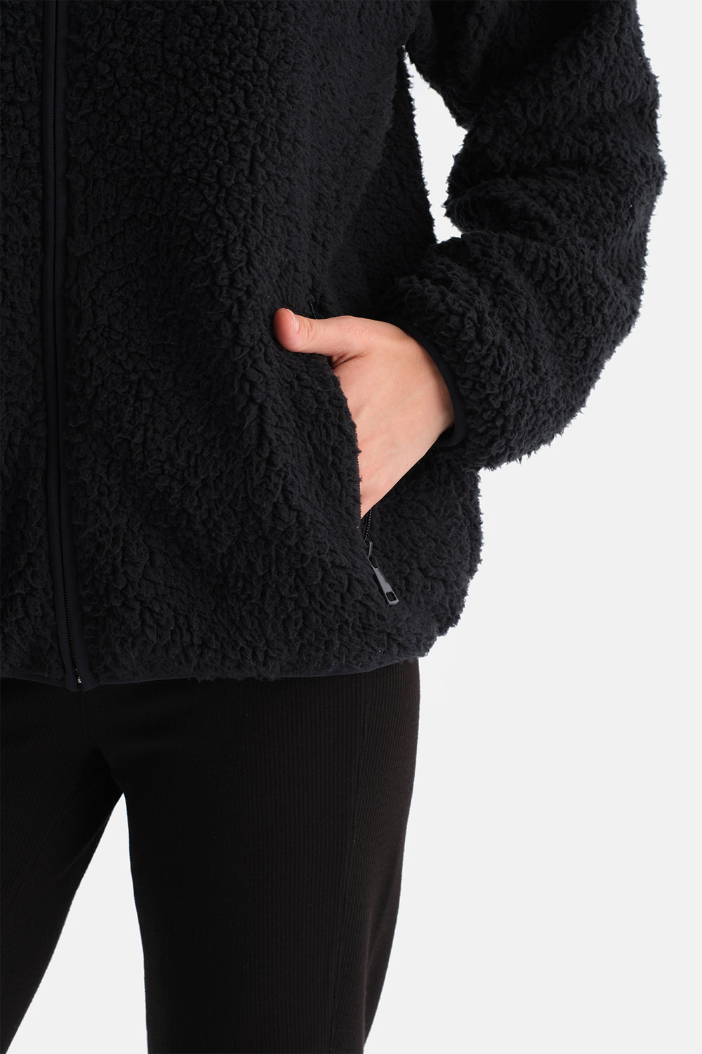 Siyah Kadın Polar Sweatshırt