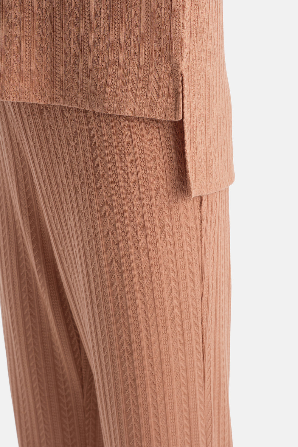 Mocha Örgü Detaylı Polo Yaka Tişört