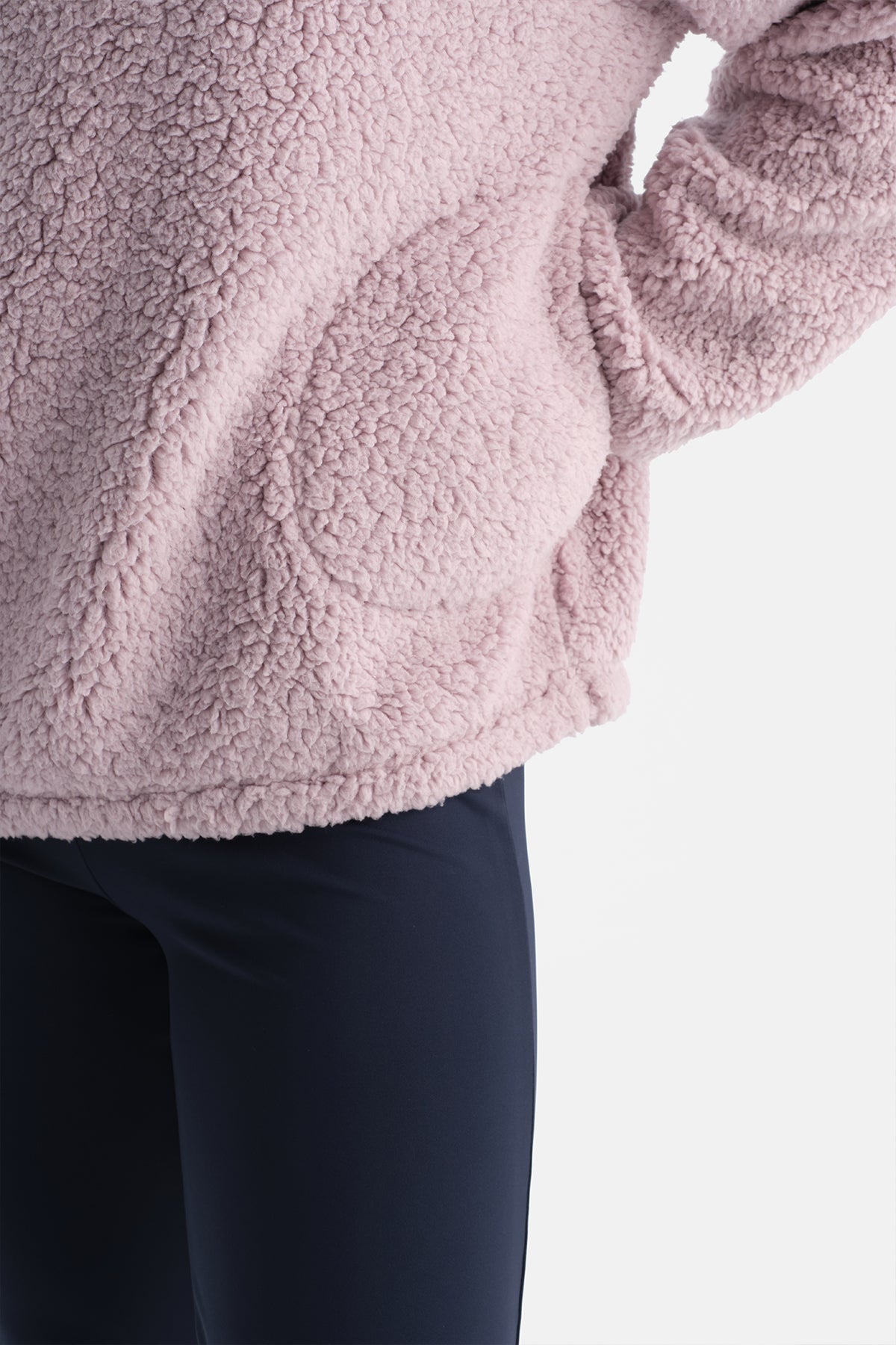 Lila Kadın Yarım Fermuarlı Sweatshırt