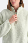Mint Yeşili Kadın Yarım Fermuarlı Sweatshırt