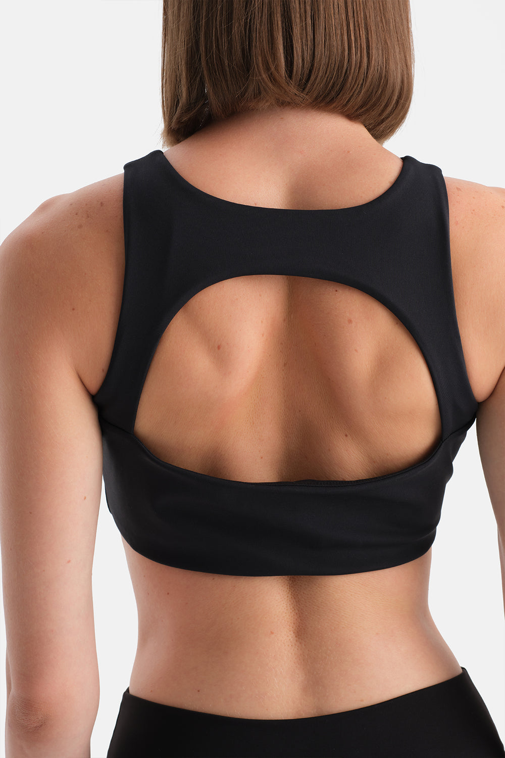 Siyah Kadın Önden Fermuarlı Sporcu Sütyeni
