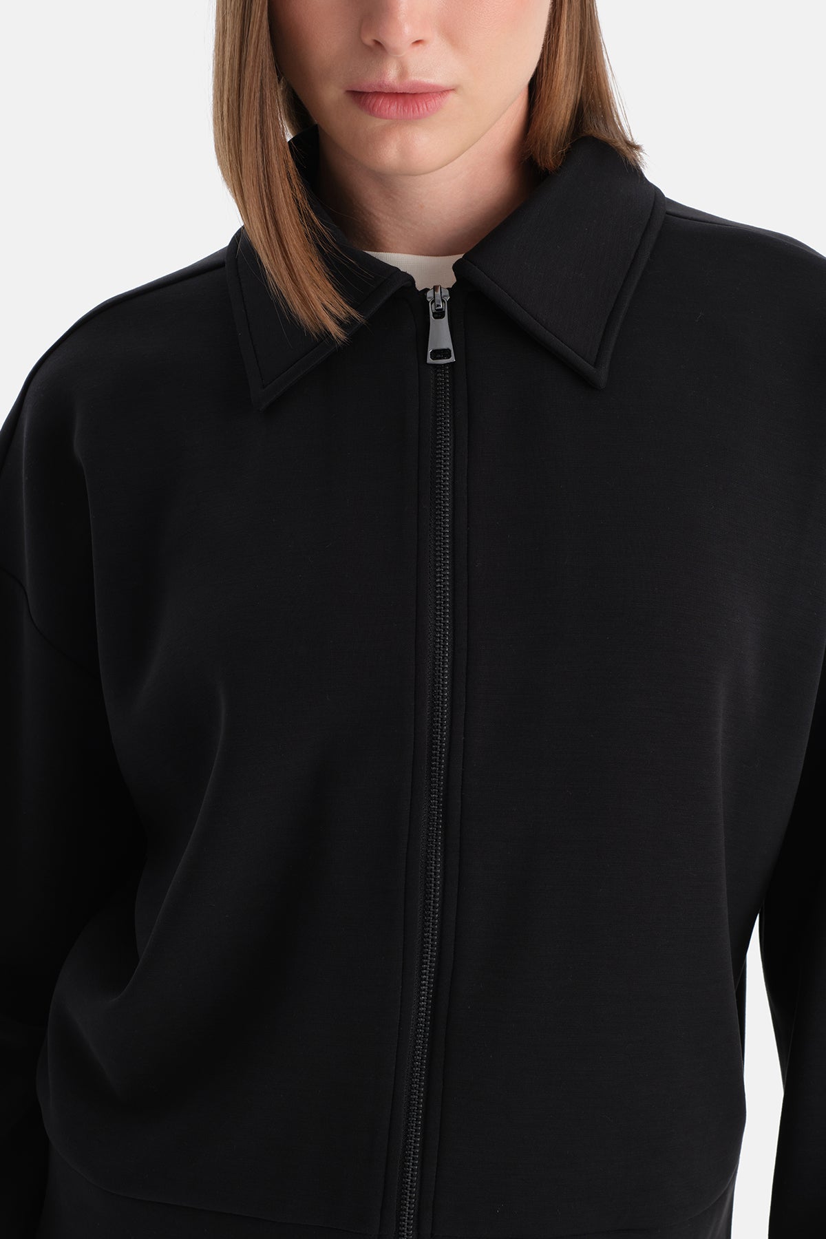 Siyah Travel İçi Şardonlu Modal Sweatshirt