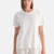 Ekru Bis Yaka Merserize Kısa Kollu Tişört