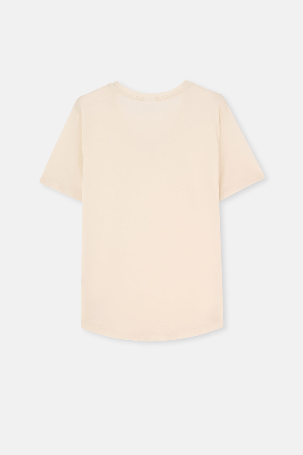 Ekru Kadın V Yaka Tişört