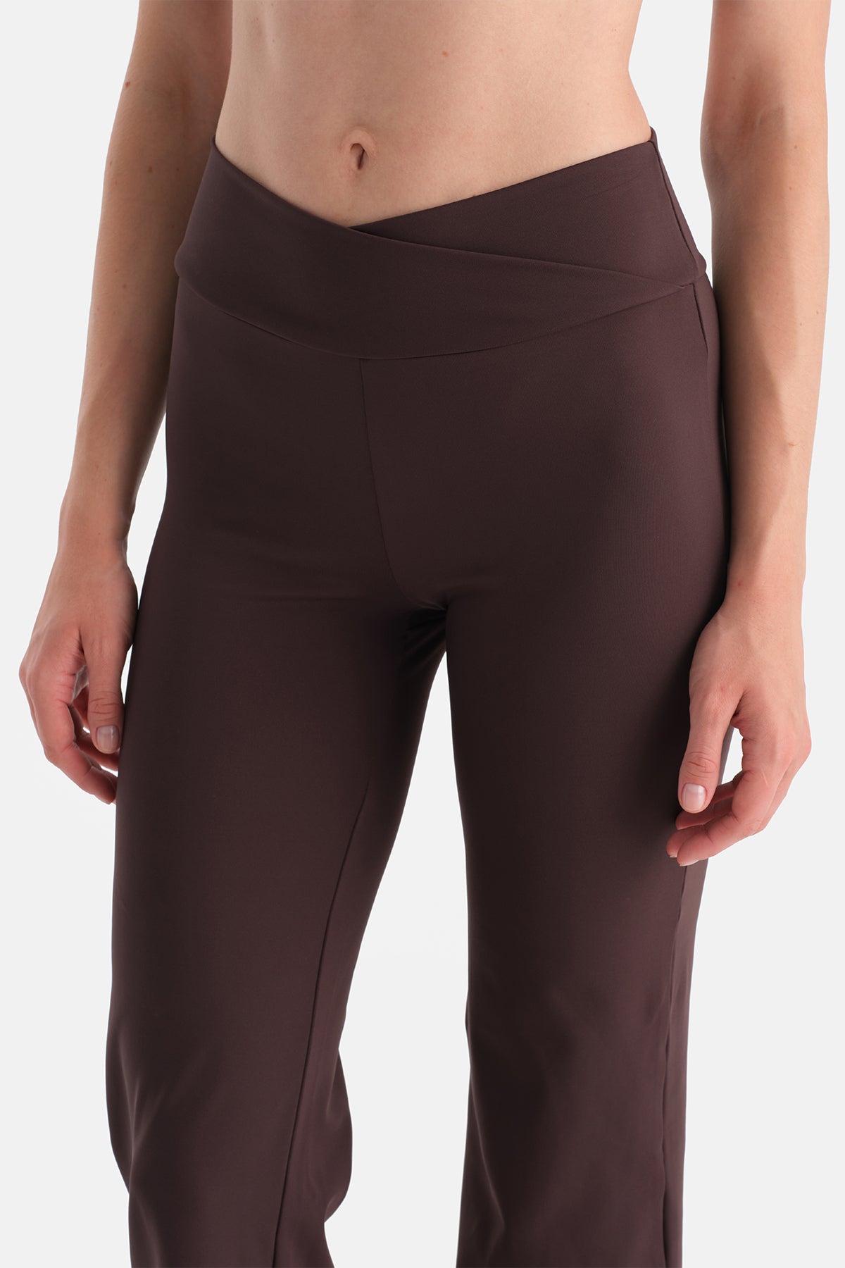 Kahverengi Kadın İspanyol Paça Tayt