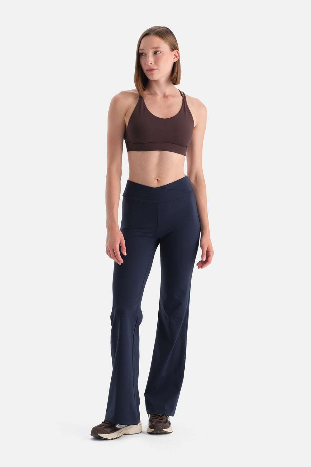 Lacivert Kadın İspanyol Paça Tayt