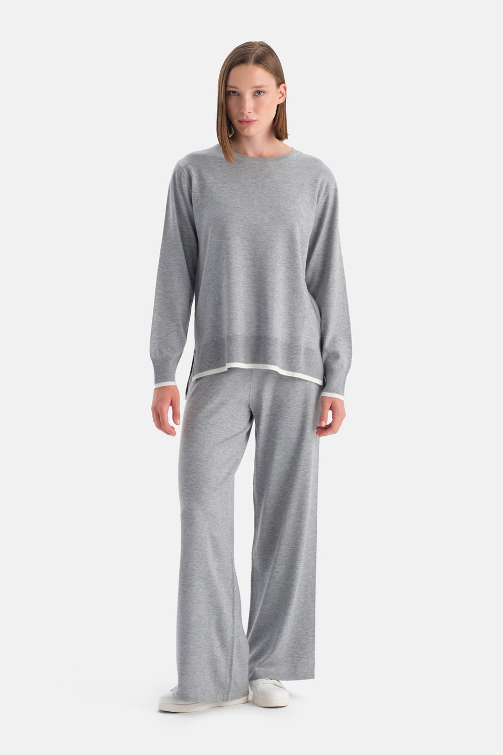 Gri Melanj Travel Biye Detaylı Pantolon