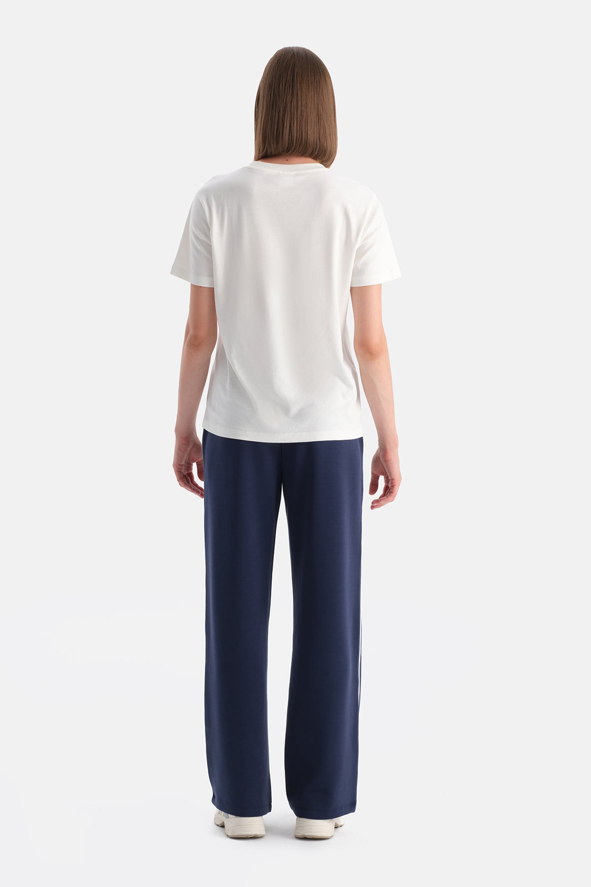 Lacivert Kadın Modal Tek Biye Detaylı Eşofman Altıı